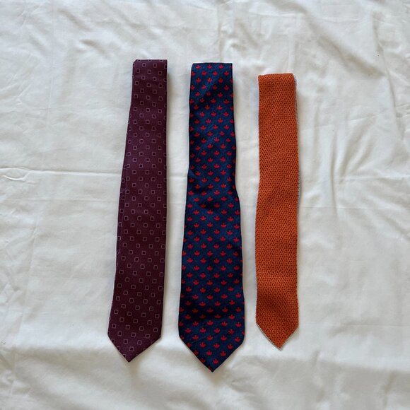 Lot of 3 silk ties for men's one is reversible .2 Made in Italy 57" to 60" - Picture 4 of 6